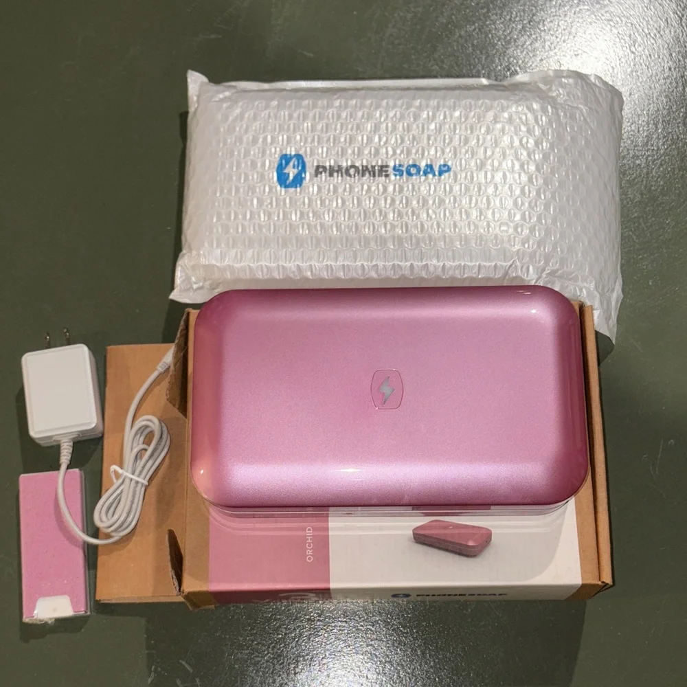 NIB PhoneSoap v.3 Orchid Pink UV Cell Phone Sanitizer and Charger Kills Germs!